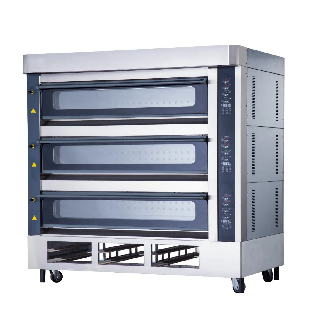 Bakery Equipment Industrial Commercial Catering 3 Decks 12 Trays Luxury Bread Pizza Cake Machine Baking Oven Electric Deck Oven