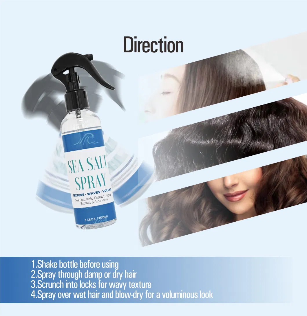 Private Label Sea Salt Spray Texture and Volume Hair Styling Spray for Create Beach Waves