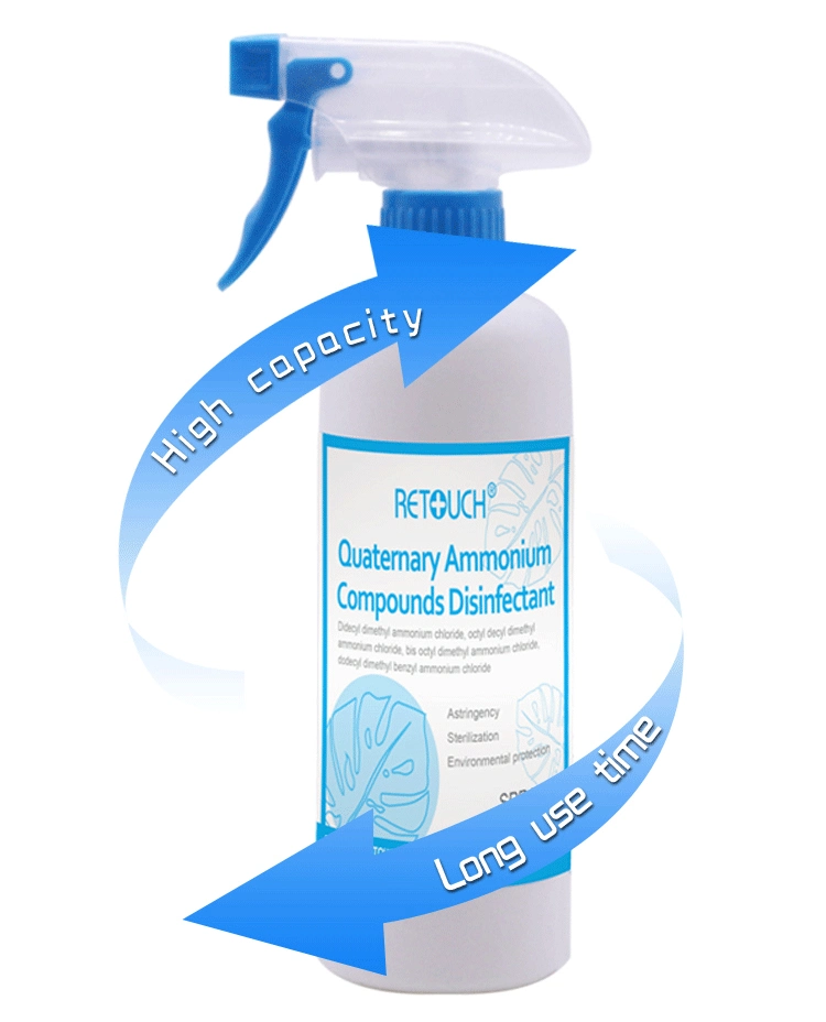 Surface Cleaning Disinfectant Spray with Quaternary Ammonium Salt Antiseptic Ethanol-Free for Household School Cleaning
